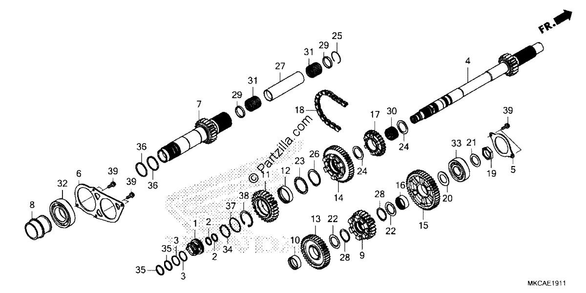 Diagrama de TRANSMISSION MAINSHAFT DCT
