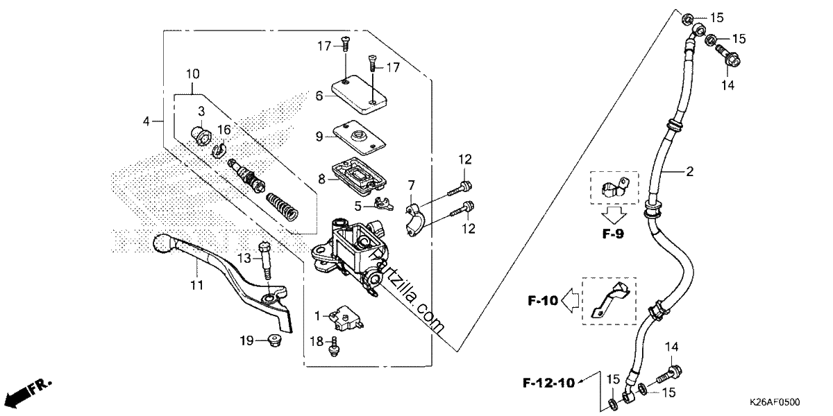Diagrama de FRONT BRAKE MASTER CYLINDER
