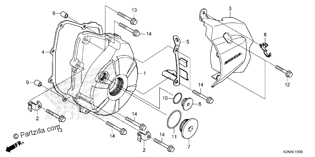 Diagrama de LEFT CRANKCASE COVER