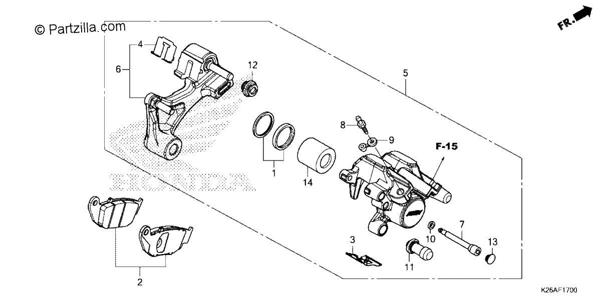 Diagrama de REAR BRAKE CALIPER