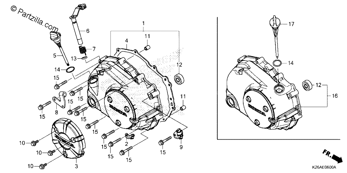 Diagrama de RIGHT CRANKCASE COVER
