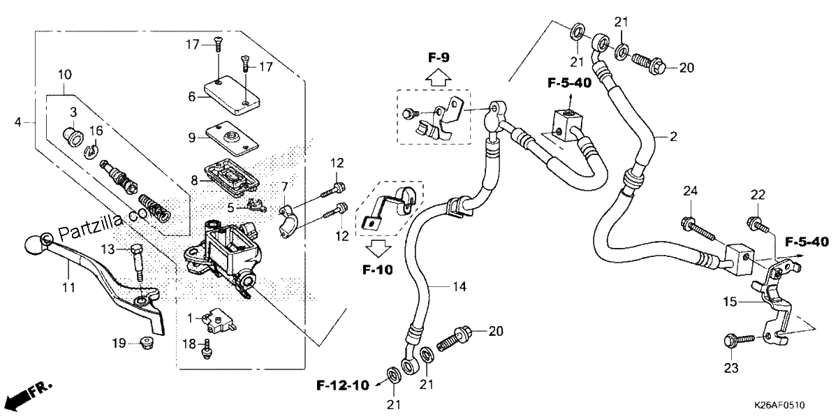 Diagrama de FRONT BRAKE MASTER CYLINDER ABS