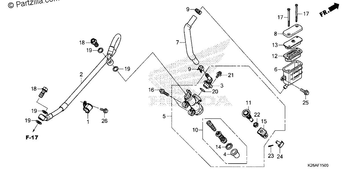 Diagrama de REAR BRAKE MASTER CYLINDER
