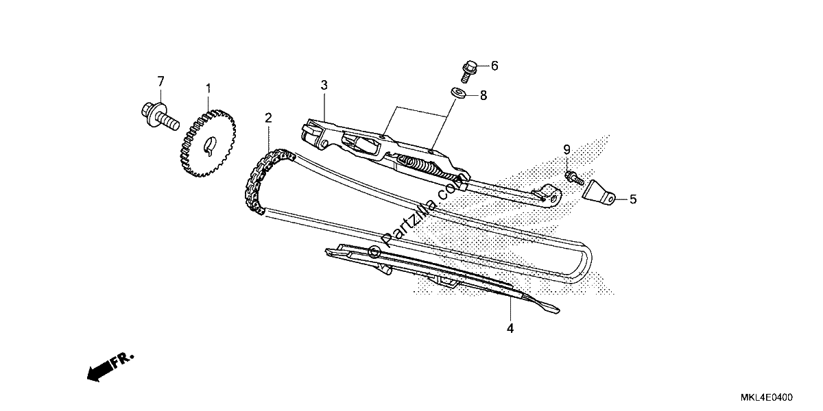 Diagrama de CAM CHAIN TENSIONER