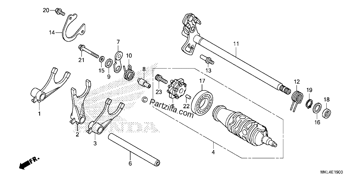 Diagrama de GEARSHIFT DRUM 1