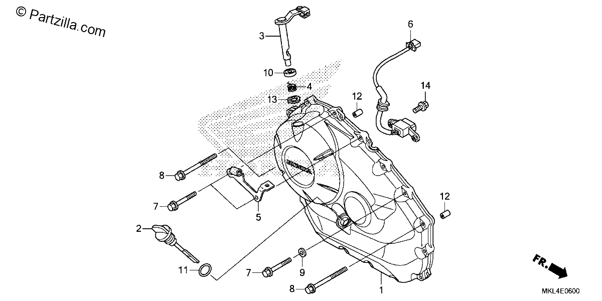 Diagrama de RIGHT CRANKCASE COVER 1