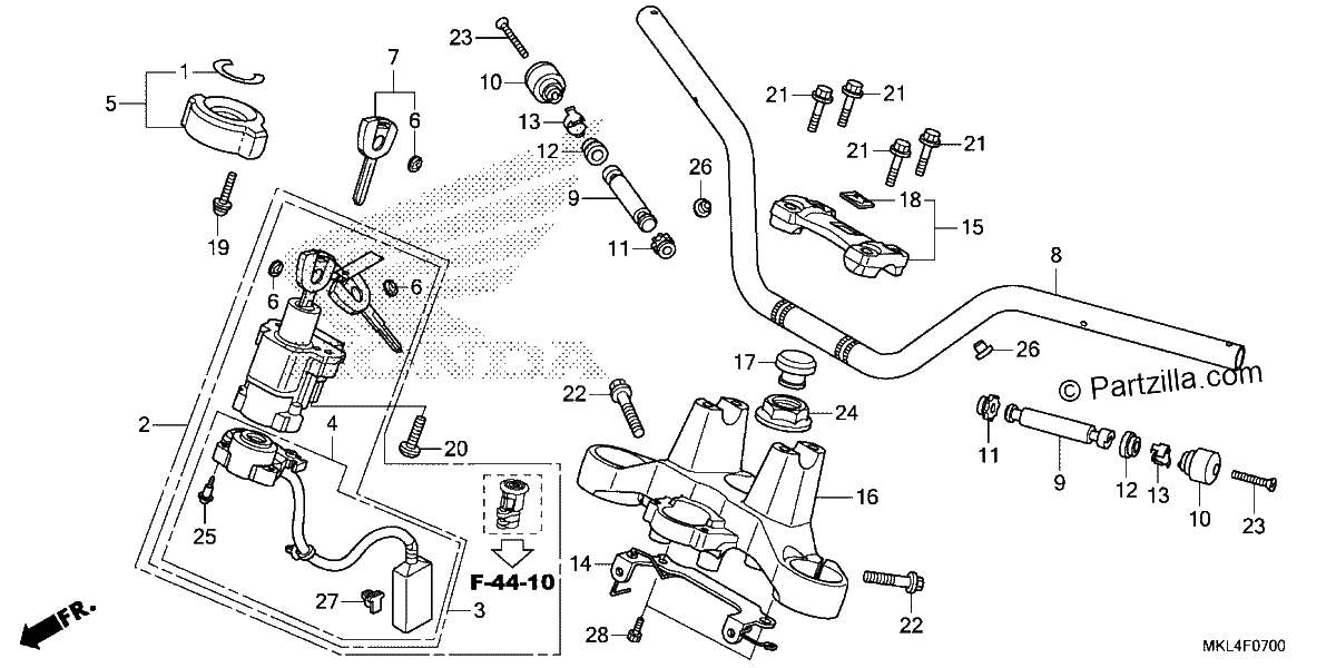 Diagrama de HANDLEBAR TOP BRIDGE