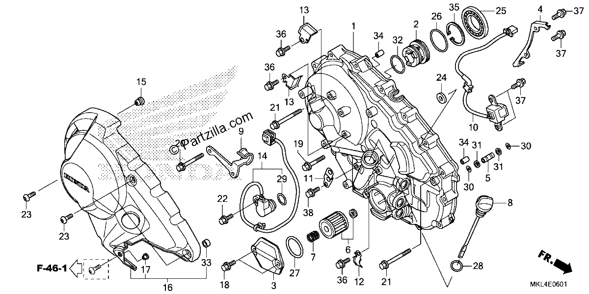 Diagrama de RIGHT CRANKCASE COVER 2