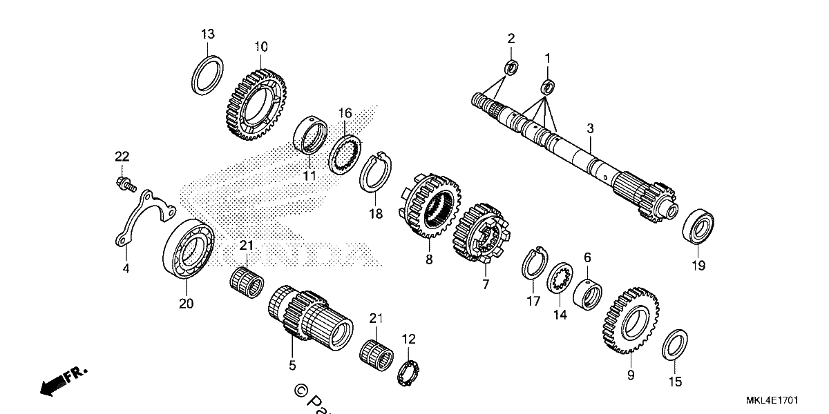 Diagrama de TRANSMISSION MAINSHAFT NC750XD