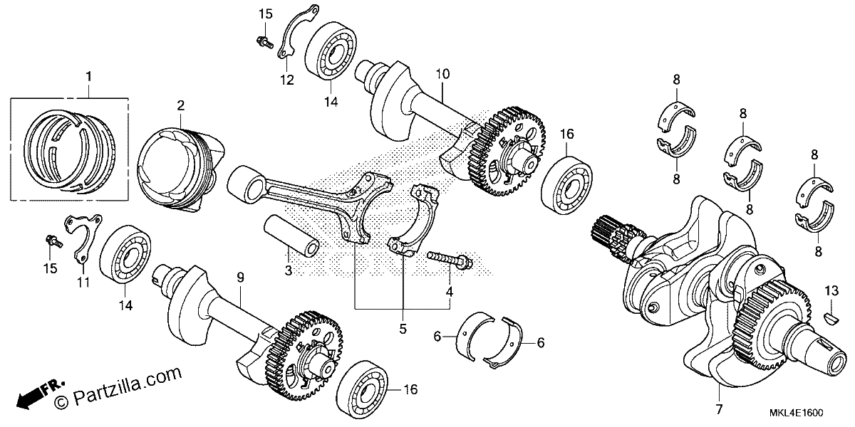 Diagrama de CRANKSHAFT PISTON