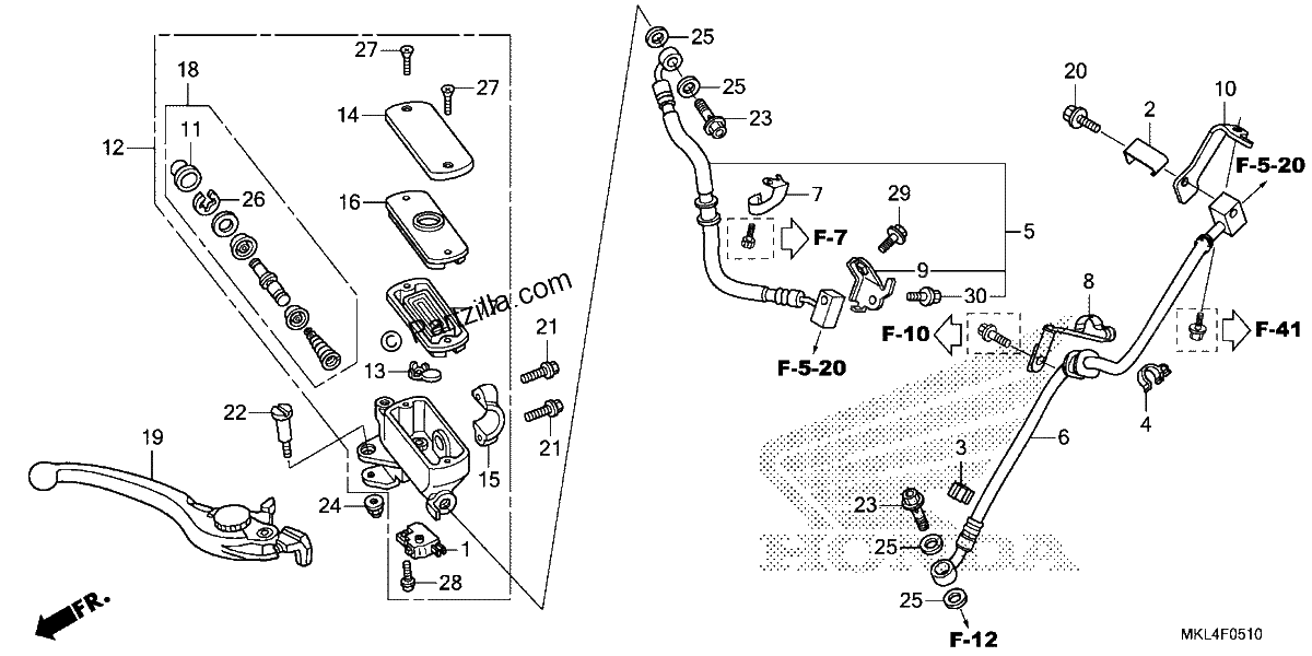 Diagrama de FRONT BRAKE MASTER CYLINDER 2