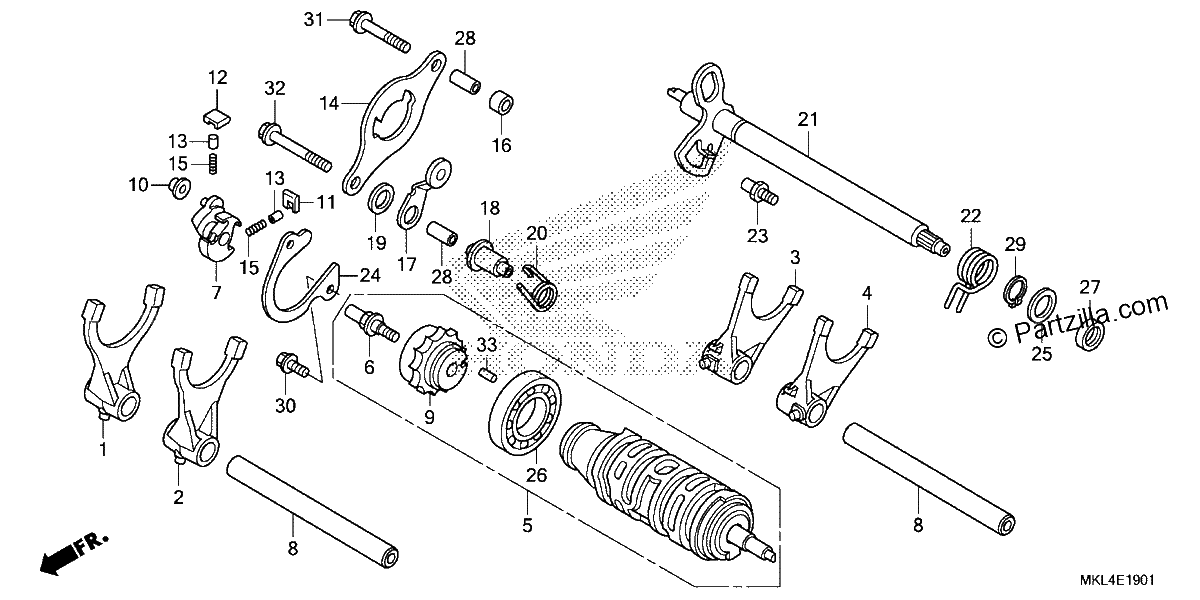 Diagrama de GEARSHIFT DRUM 2