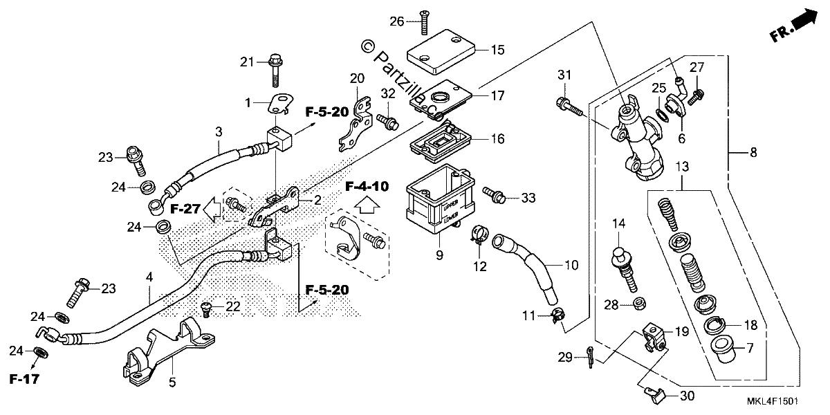 Diagrama de REAR BRAKE MASTER CYLINDER 2