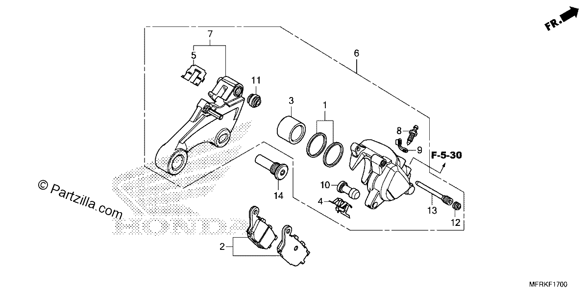 Diagrama de REAR BRAKE CALIPER 1