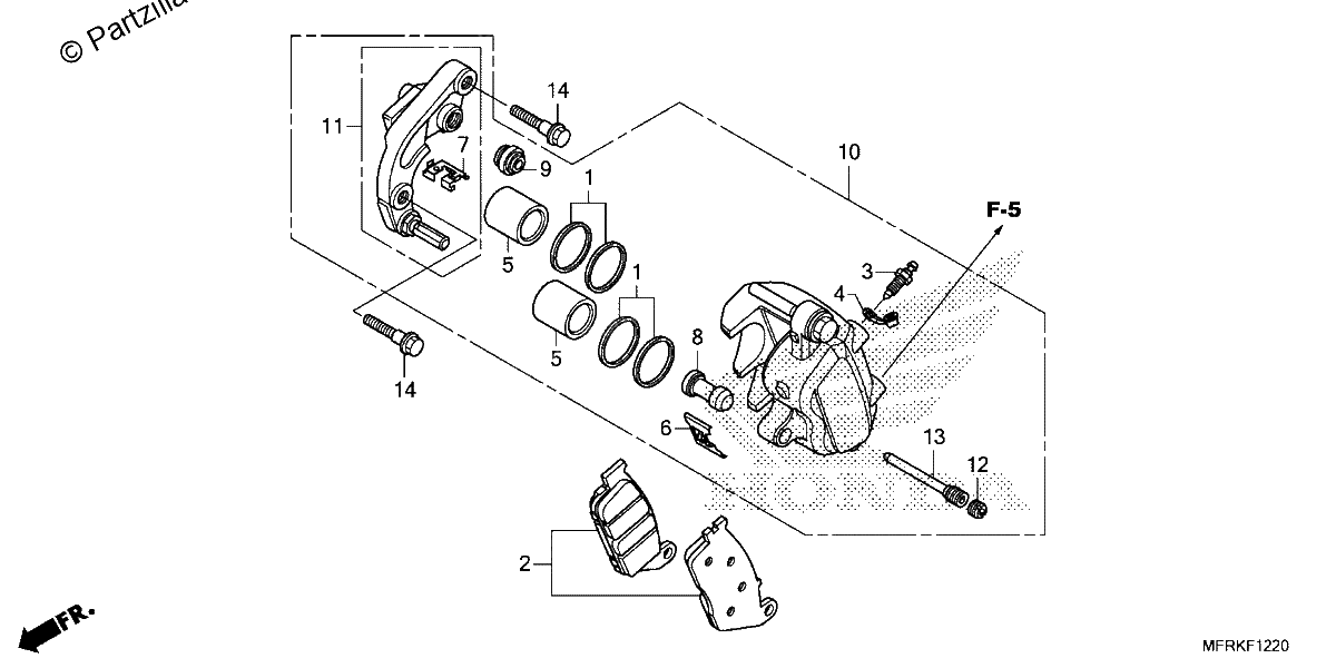 Diagrama de FRONT BRAKE CALIPER 1