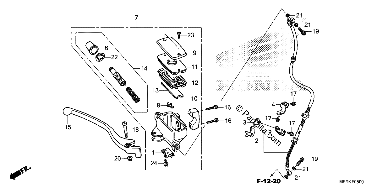Diagrama de FRONT BRAKE MASTER CYLINDER 1