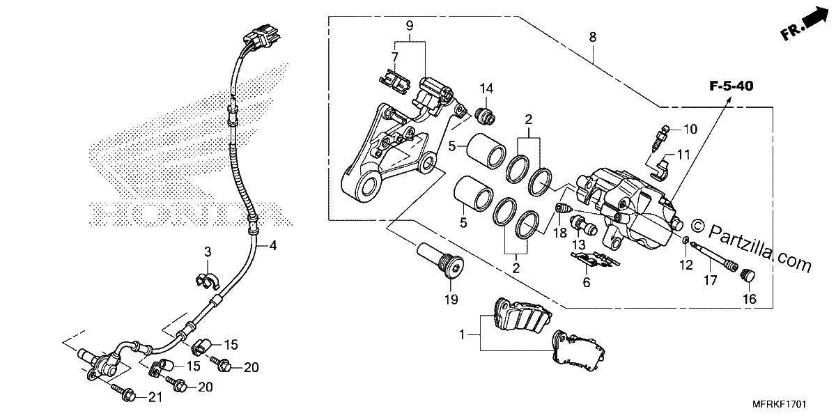 Diagrama de REAR BRAKE CALIPER 2