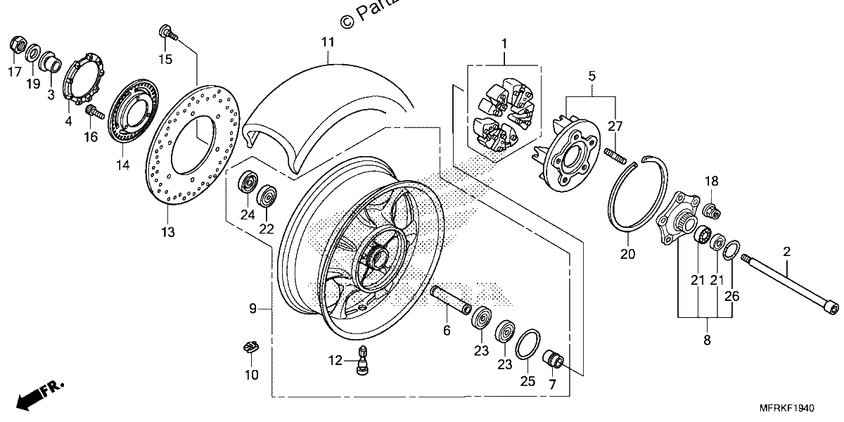 Diagrama de REAR WHEEL