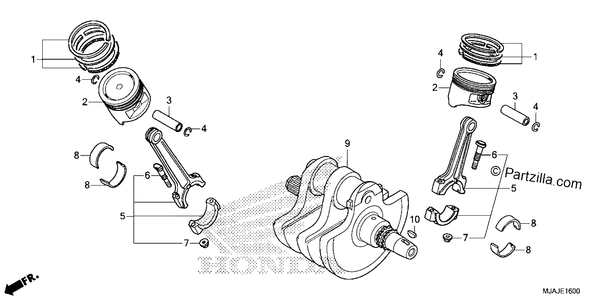 Diagrama de CRANKSHAFT PISTON