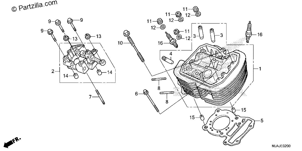 Diagrama de FRONT CYLINDER HEAD