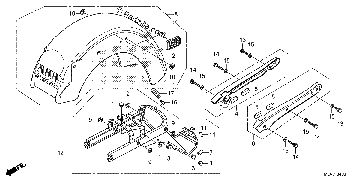Diagrama de REAR FENDER 1