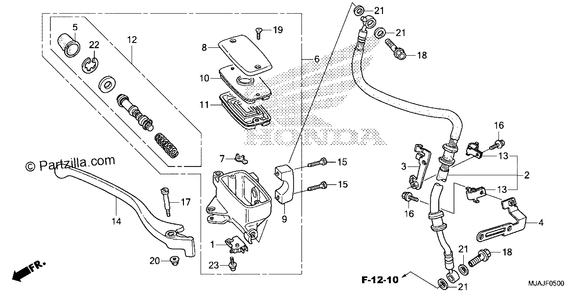 Diagrama de FRONT BRAKE MASTER CYLINDER 1