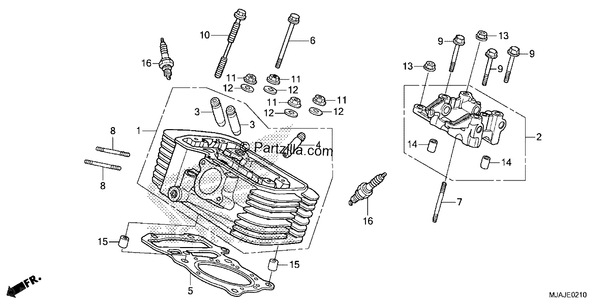 Diagrama de REAR CYLINDER HEAD