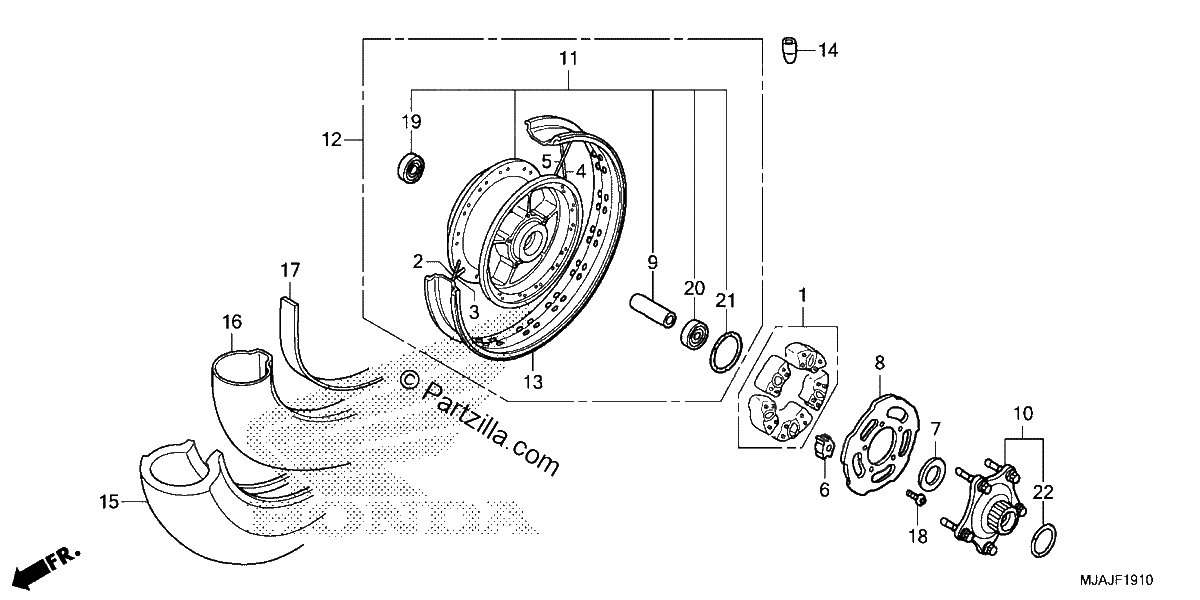 Diagrama de REAR WHEEL 1