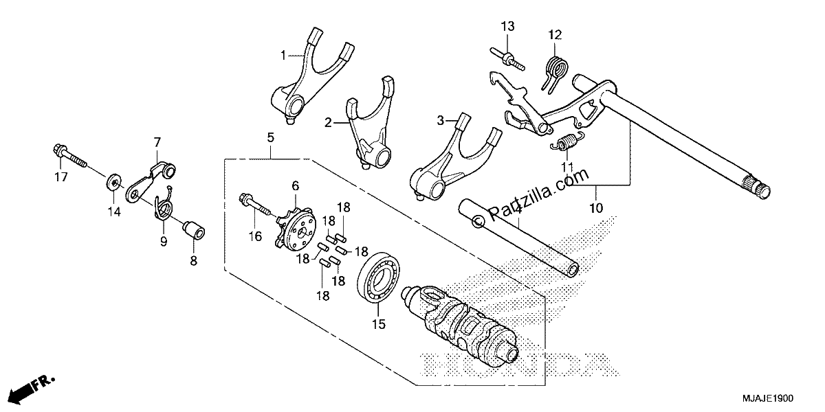 Diagrama de GEARSHIFT DRUM