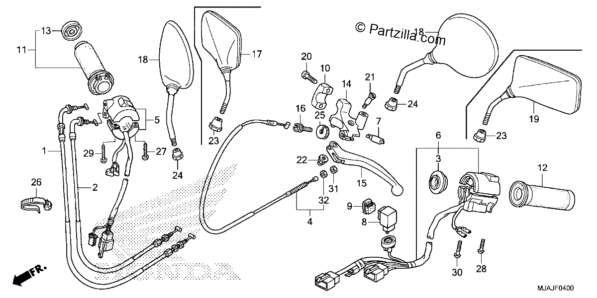 Diagrama de HANDLE LEVER SWITCH CABLE