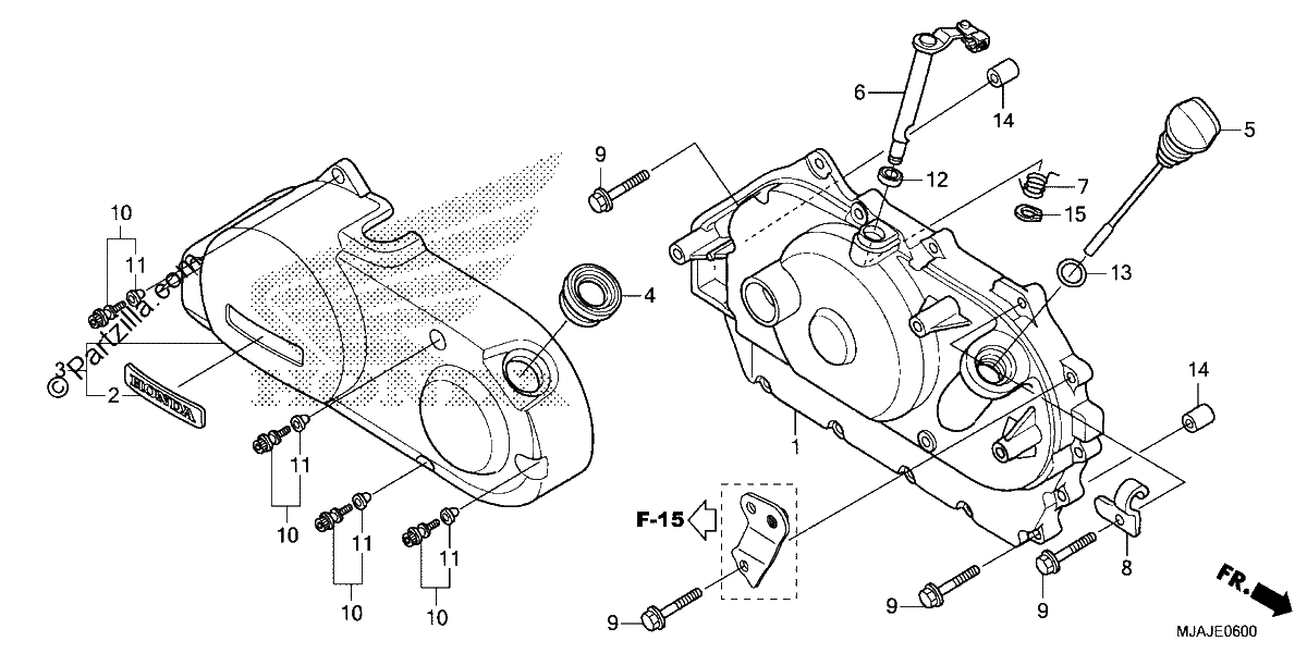 Diagrama de RIGHT CRANKCASE COVER