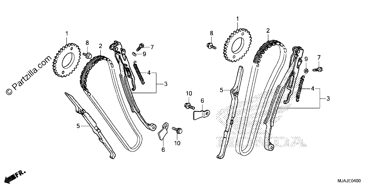 Diagrama de CAM CHAIN TENSIONER