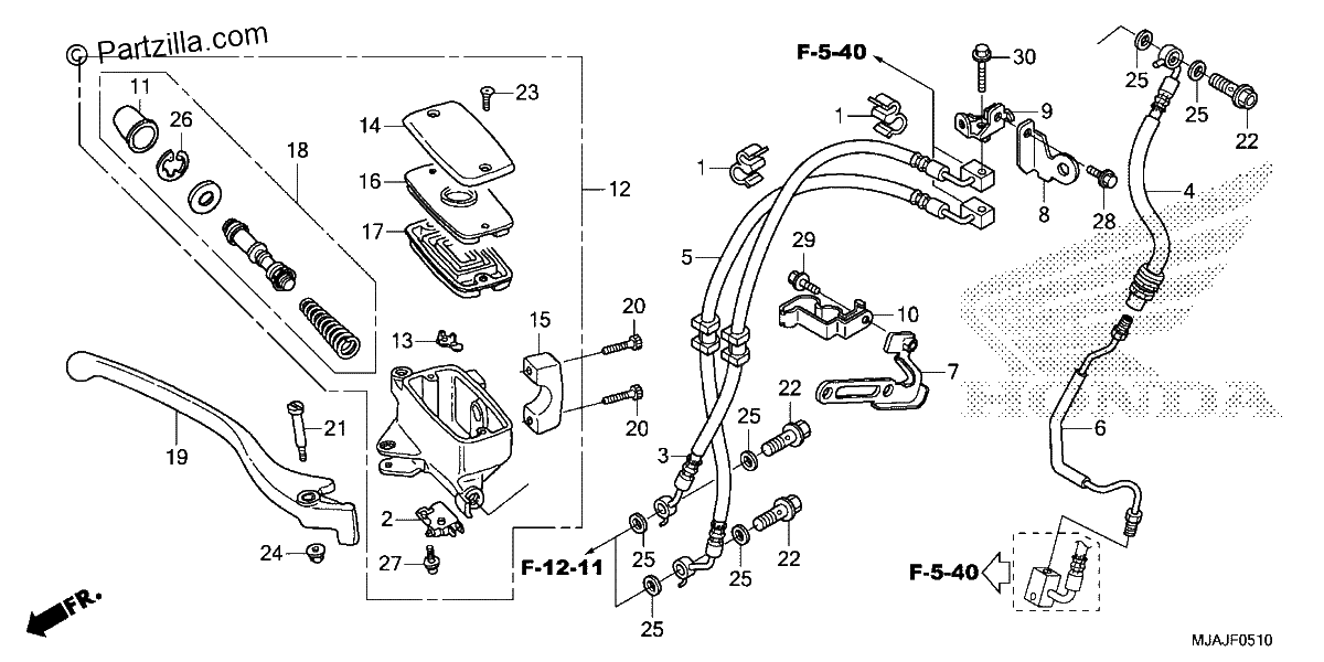 Diagrama de FRONT BRAKE MASTER CYLINDER 2