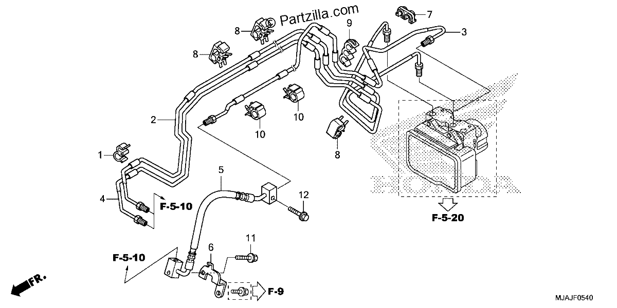 Diagrama de FRONT BRAKE PIPE