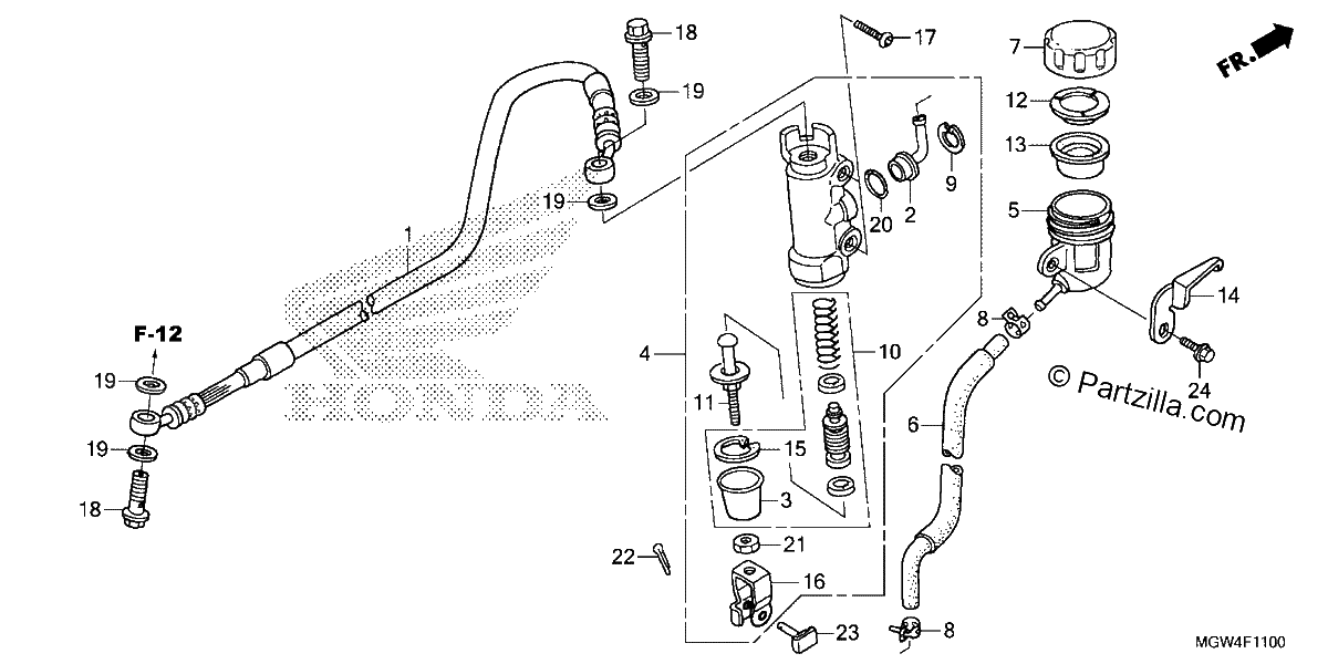 Diagrama de REAR BRAKE MASTER CYLINDER