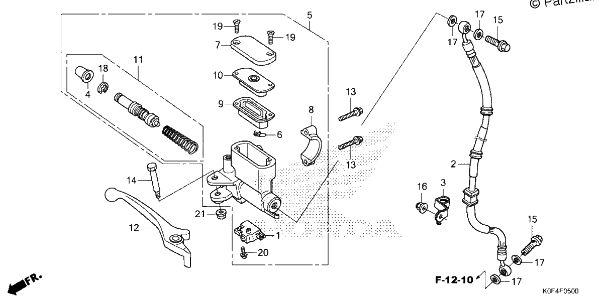 Diagrama de FRONT BRAKE MASTER CYLINDER 1