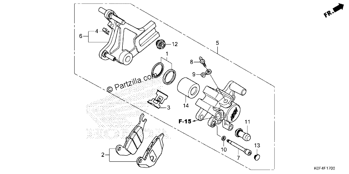 Diagrama de REAR BRAKE CALIPER
