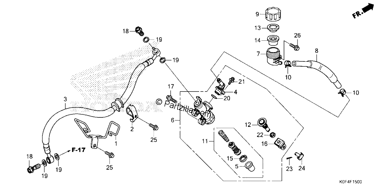 Diagrama de REAR BRAKE MASTER CYLINDER