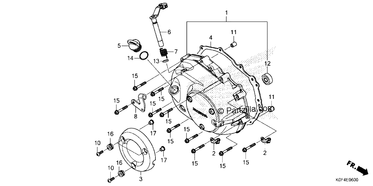 Diagrama de RIGHT CRANKCASE COVER