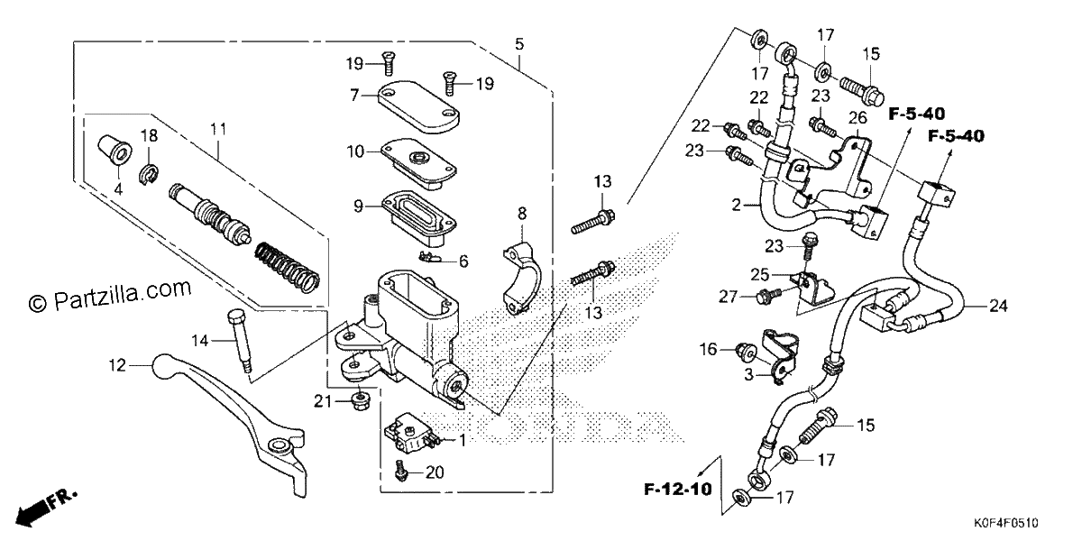 Diagrama de FRONT BRAKE MASTER CYLINDER 2