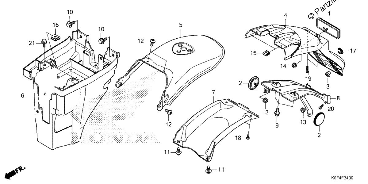 Diagrama de REAR FENDER
