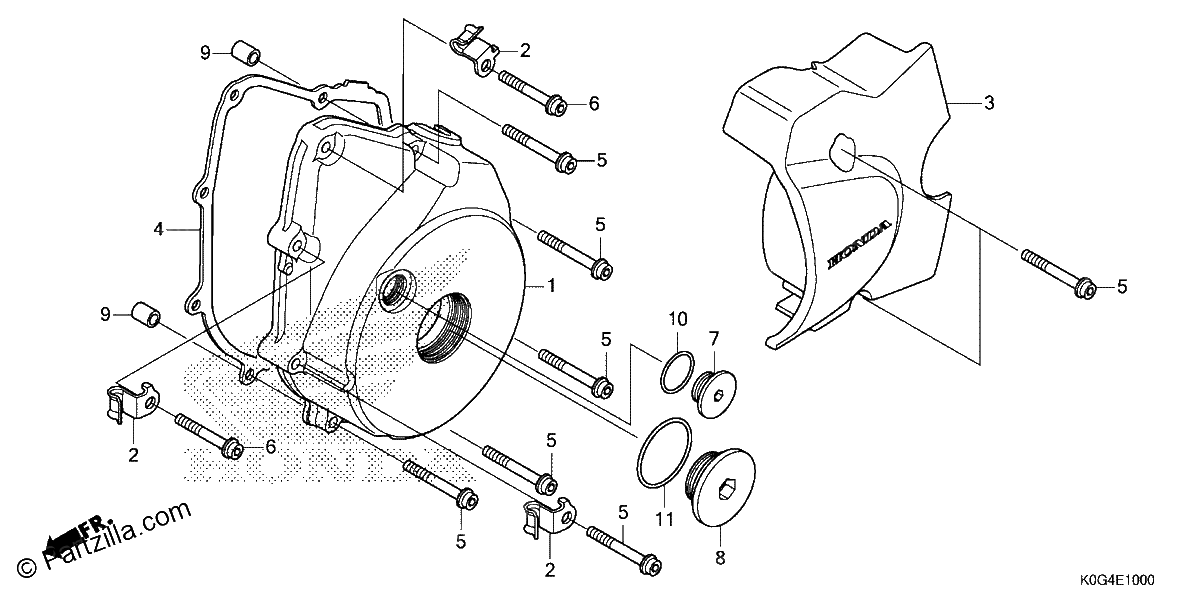 Diagrama de LEFT CRANKCASE COVER