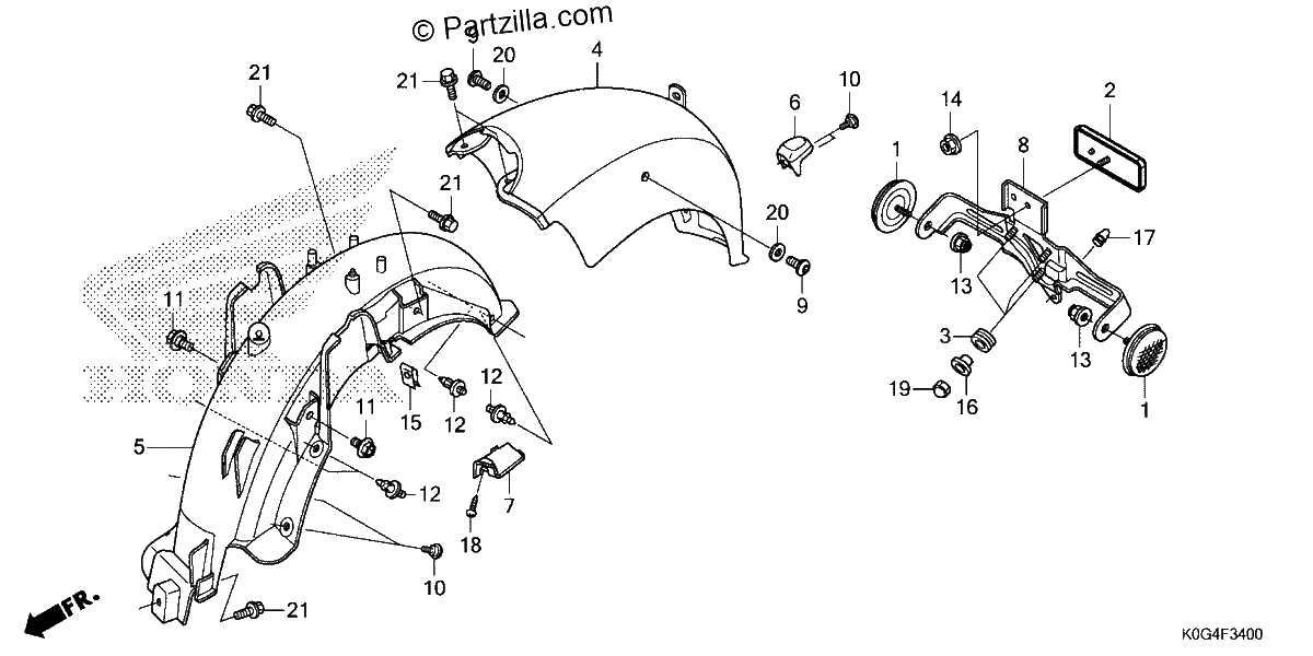Diagrama de REAR FENDER
