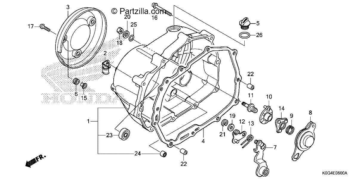 Diagrama de RIGHT CRANKCASE COVER