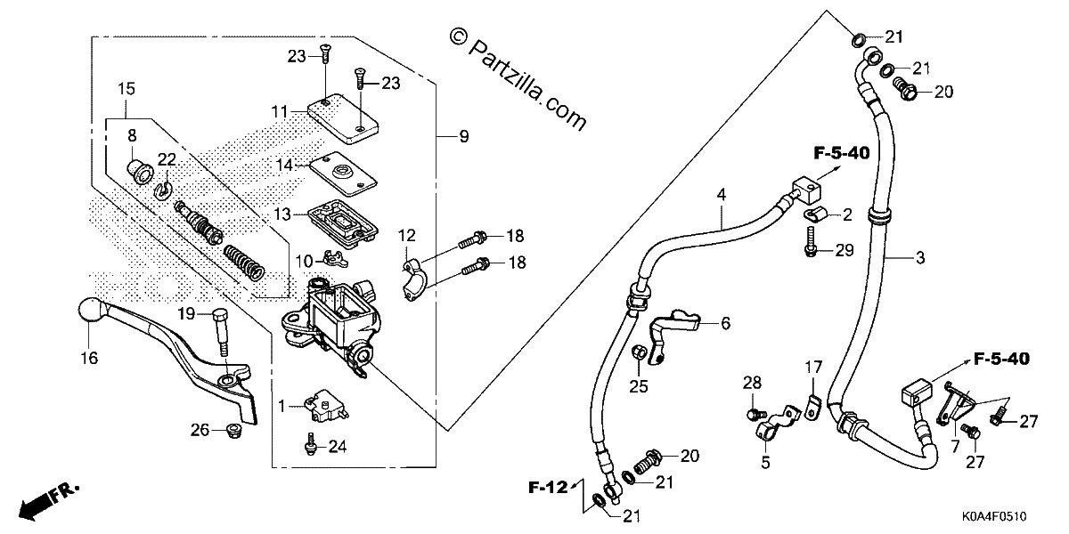 Diagrama de FRONT BRAKE MASTER CYLINDER 2