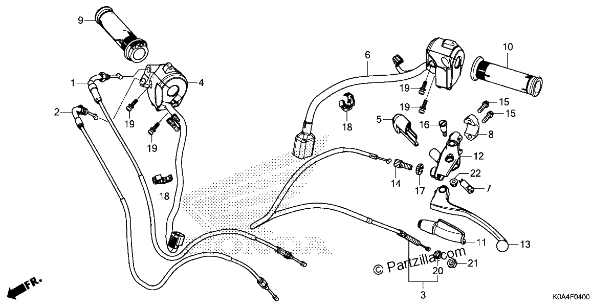 Diagrama de HANDLE LEVER SWITCH CABLE