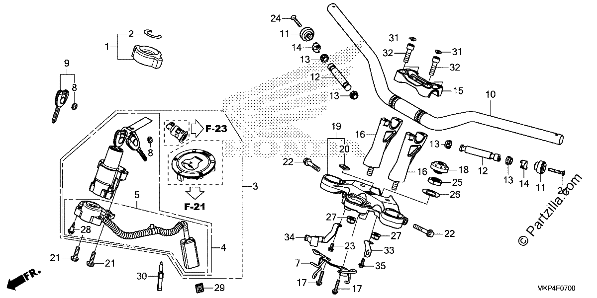Diagrama de HANDLEBAR TOP BRIDGE