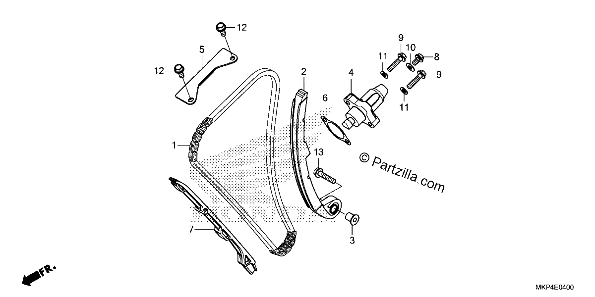 Diagrama de CAM CHAIN TENSIONER