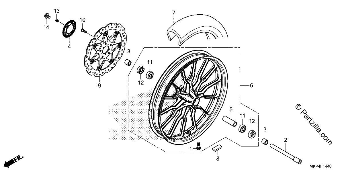Diagrama de FRONT WHEEL