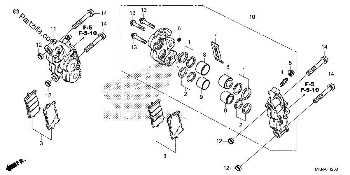 Diagrama de FRONT BRAKE CALIPER